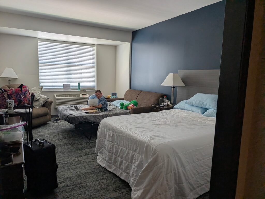 A guest room at Ronald McDonald House Northwest Ohio provides families with a comfortable place to stay while attending Little Shots Camp.